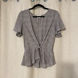 Sienna Sky Size Medium Blouse Shirt Dots Speckles Business Casual